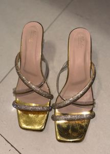 Gold Rhinestone Heels