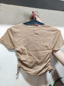 Urban Outfitters Brown Ruched Crop Top