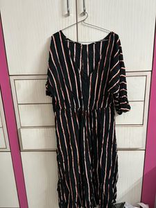 Stretchable  Black Striped Dress
