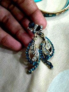 Teal &amp; Gold Bangle Set