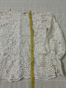 Korean Net/Lace Embroidered Top