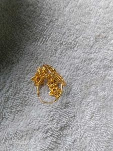 Gold Polished Flower Earrings