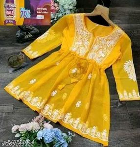 Chic Yellow Embroidered Top