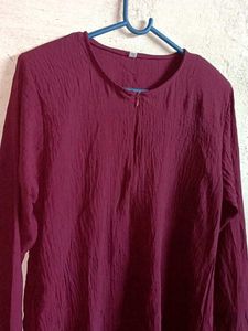 Women&#39;s Fashion Long Top Tunic Maroon