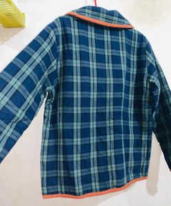 Plaid Jacket with Orange Trim