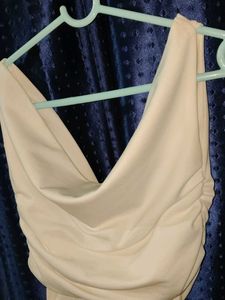 White Ruched Tank Top