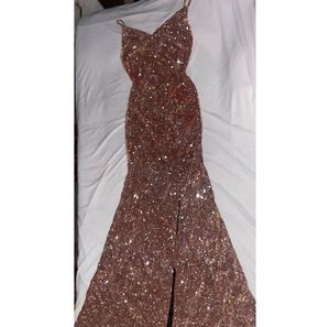 URBANIC Women&#39;s Ruched Sequin Gowns Sexy Spaghetti
