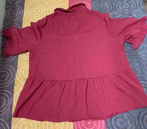 maroon top