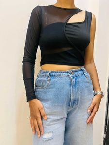 Chic Black Cutout Top