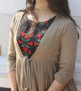 Ethnic Jacket Kurtha With 3/4 Sleeves ,Size:S