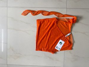 Newme See Through Orange Top