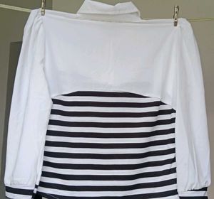 Striped Long Sleeve Korean Top