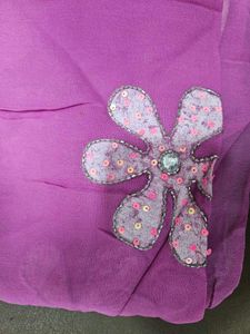 Elegant Purple Embellished Fabric saree