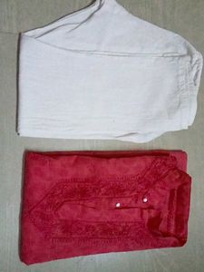 Red Kurta Pajama Set