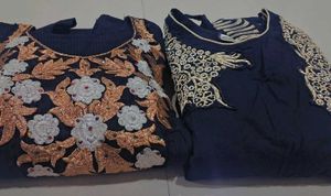 Embroidered ethnic gowns set of 2