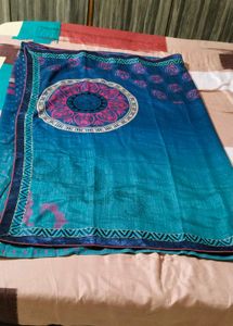 Multicolour Sari With Blouse Piece