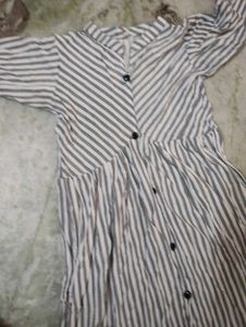 Striped Button-Down Dress