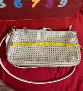 Rhinestone Embellished Baguette Bag