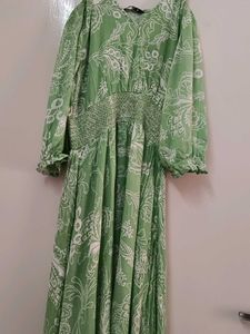 Green Paisley Midi Dress