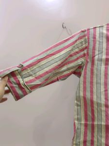 Striped Button-Down Kurti Top