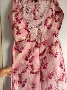 Floral Printed Chikankari Kurta