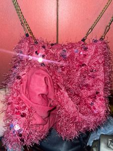 Pink Sequin Fringe Top XL
