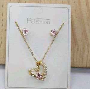 Rose Gold Necklace &amp; Earring Set