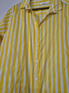 Zara Dupe Striped Yellow Shirt
