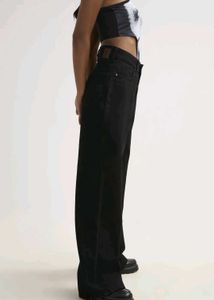 Wide Leg, High Rise Black Pants, NewMe,