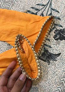 Orange Embroidered Kurta Set