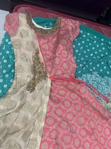 Pink & Beige Kurta Set