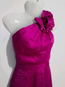 ONE SHOULDER SILK DRESS