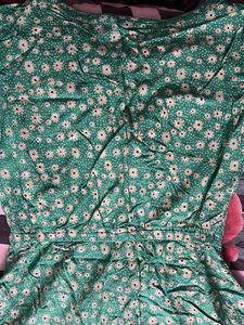 Green Floral Print Dress