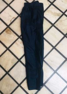Vintage Shiny Navy Button-Down Coat Pant