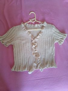 Ruffle Knit Crop Top