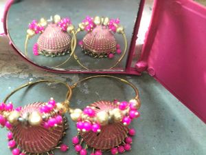 Pink Jhumka Earrings