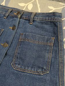 Blue Button Up Denim Skirt