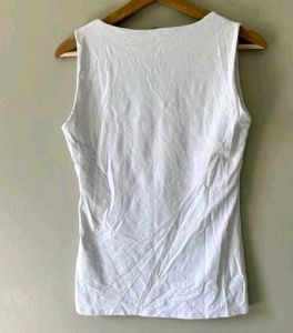 ZARA Basic White Double Layered Tank Top