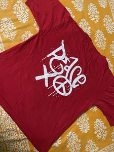 Unisex Red T-Shirt Oversized