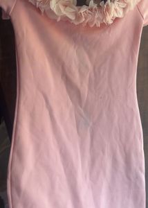 Pink 3d flower Dress