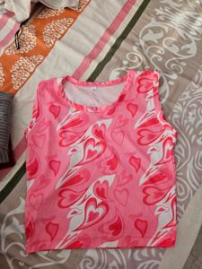 Pink Patterned Tank Top