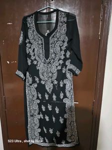 Elegant Black Chikankari Kurta FITS 36-38