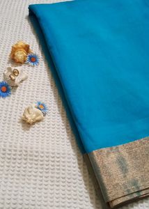 Blue Polycotton Saree