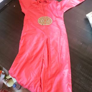 Golden One Piece  For Women With Pink Long Jacket