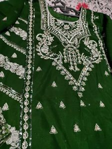 Green Festive Suit , Work Chunni Designer Bottom