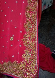 Rose  With   heavy   work  gold stone bridal   sar