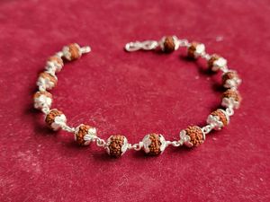 Silver Rudraksh Trendy Rakhi / Bracelet