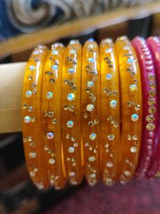 pink And Yellow laakh kada set