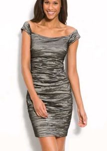 Alex Evenings Women’s Metallic Crinkle Sheath Dres