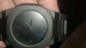 Stylish Matte Black Watch with Arabic dial